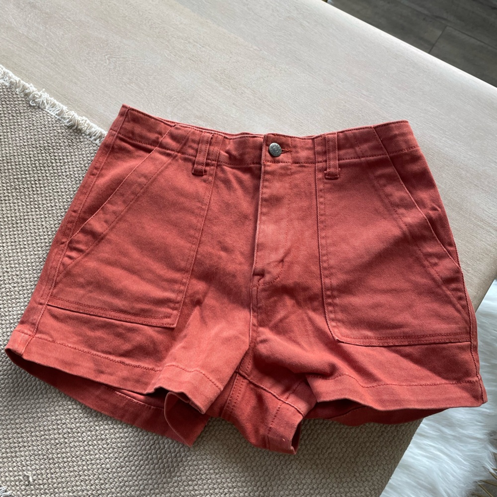 Harper burnt orange denim shorts